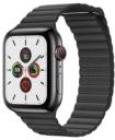 Apple Watch Series 5 40mm Space Black Stainless Steel Case with Leather Loop GPS Cellular