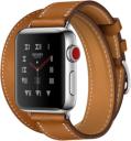 Apple Watch Series 3 Hermes 38mm Stainless Steel Case with Fauve Barenia Leather Double Tour MQLJ2LL/A GPS Cellular