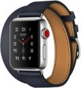 Apple Watch Series 3 Hermes 38mm Stainless Steel Case with Indigo Swift Leather Double Tour MQLK2LL/A GPS Cellular