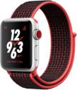 Apple Watch Series 3 Nike Plus 38mm Silver Aluminum Case with Bright Crimson Black Sport Loop MQL72LL/A GPS Cellular