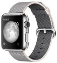 Apple Watch 38mm Stainless Steel Case with Pearl Woven Nylon Band MMFH2LL/A
