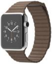 Apple Watch 42mm Stainless Steel Case with Light Brown Leather Loop MJ402LL/A
