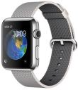 Apple Watch 42mm Stainless Steel Case with Pearl Woven Nylon Band MMG02LL/A