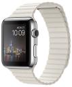 Apple Watch 42mm Stainless Steel Case with White Leather Loop MMFV2LL/A