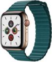 Apple Watch Series 5 44mm Gold Stainless Steel Case with Leather Loop GPS Cellular