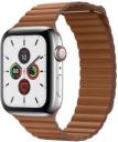 Apple Watch Series 5 40mm Stainless Steel Case with Leather Loop GPS Cellular