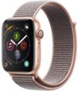 Apple Watch Series 4 44mm Gold Aluminum Case with Pink Fabric Sport Loop MU6G2LL/A GPS Only