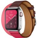 Apple Watch Series 4 Hermes 40mm Stainless Steel Case with Bordeaux Leather Double Tour MU6R2LL/A GPS Cellular
