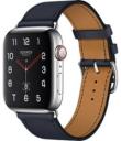 Apple Watch Series 4 Hermes 44mm Stainless Steel Case with Bleu Indigo Swift Leather Single Tour MU6W2LL/A GPS Cellular