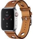 Apple Watch Series 4 Hermes 44mm Stainless Steel Case with Fauve Grained Leather Single Tour Rallye MU9D2LL/A GPS Cellular