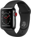Apple Watch Series 3 38mm Space Black Stainless Steel Case with Black Sport Band MQJW2LL/A GPS Cellular