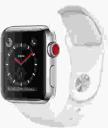 Apple Watch Series 3 38mm Stainless Steel Case with Soft White Sport Band MQJV2LL/A GPS Cellular