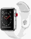 Apple Watch Series 3 42mm Stainless Steel Case with Soft White Sport Band MQK82LL/A GPS Cellular