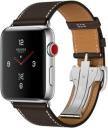 Apple Watch Series 3 Hermes 42mm Stainless Steel Case with Ebene Barenia Leather Single Tour Deployment Buckle MQLT2LL/A GPS Cellular