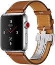 Apple Watch Series 3 Hermes 42mm Stainless Steel Case with Fauve Barenia Leather Single Tour Deployment Buckle MQLR2LL/A GPS Cellular