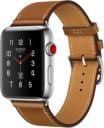 Apple Watch Series 3 Hermes 42mm Stainless Steel Case with Fauve Barenia Leather Single Tour MQLP2LL/A GPS Cellular