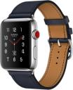 Apple Watch Series 3 Hermes 42mm Stainless Steel Case with Indigo Swift Leather Single Tour MQLQ2LL/A GPS Cellular