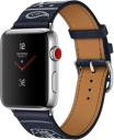 Apple Watch Series 3 Hermes 42mm Stainless Steel Case with Marine Gala Leather Single Tour Eperon dOr MQX62LL/A GPS Cellular