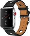 Apple Watch Series 3 Hermes 42mm Stainless Steel Case with Noir Gala Leather Single Tour Rallye MQLU2LL/A GPS Cellular