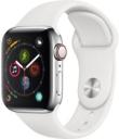 Apple Watch Series 4 40mm Stainless Steel Case with White Sport Band MTUL2LL/A GPS Cellular
