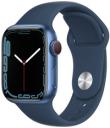 Apple Watch Series 7 45mm Blue Aluminum Case with Apple OEM Band A2477 GPS Cellular