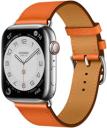 Apple Watch Series 7 Hermes 41mm Silver Stainless Steel Case with Leather Single Tour A2475 GPS Cellular