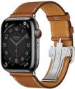 Apple Watch Series 7 Hermes 41mm Space Black Stainless Steel Case with Single Tour Deployment Buckle A2475 GPS Cellular