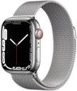 Apple Watch Series 7 41mm Silver Stainless Steel Case with Milanese Loop A2475 GPS Cellular