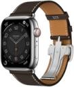 Apple Watch Series 8 Hermes 41mm Silver Stainless Steel Case with Single Tour Deployment Buckle A2772 GPS Cellular