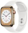 Apple Watch Series 8 45mm Gold Stainless Steel Case with Apple OEM Band A2774 GPS Cellular