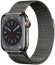 Apple Watch Series 8 45mm Graphite Stainless Steel Case with Milanese Loop A2774 GPS Cellular