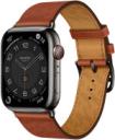 Apple Watch Series 8 Hermes 41mm Space Black Stainless Steel Case with Hermes H Diagonal Single Tour A2772 GPS Cellular