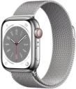 Apple Watch Series 8 45mm Silver Stainless Steel Case with Milanese Loop A2774 GPS Cellular