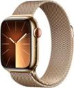 Apple Watch Series 9 41mm Gold Stainless Steel Case with Milanese Loop A2982 GPS Cellular