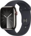 Apple Watch Series 9 41mm Graphite Stainless Steel Case with Apple OEM Band A2982 GPS Cellular