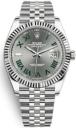 Rolex Datejust 41 Oystersteel and White Gold Jubilee Fluted Slate Green Roman Wimbledon 126334