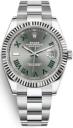 Rolex Datejust 41 Oystersteel and White Gold Fluted Slate Green Roman Wimbledon 126334